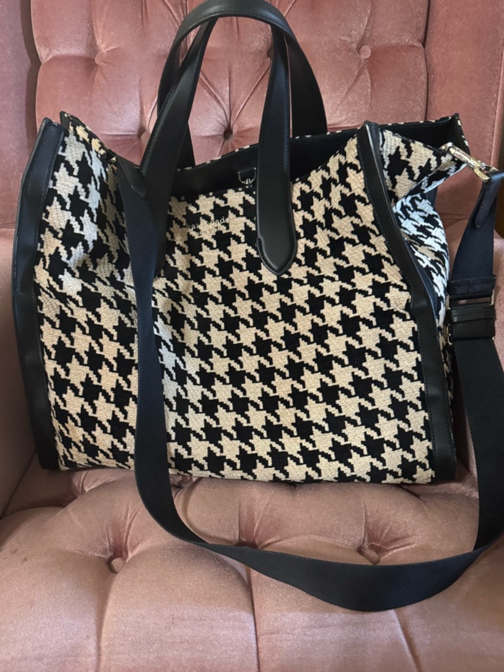 kate spade Black and White Houndstooth Tote